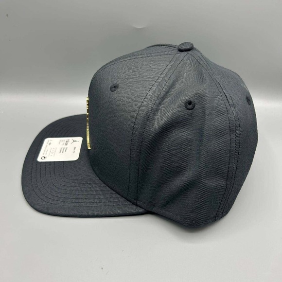 Air Jordan Hat Men Black Cement Elephant Metal Logo Jumpman Snap Back Cap